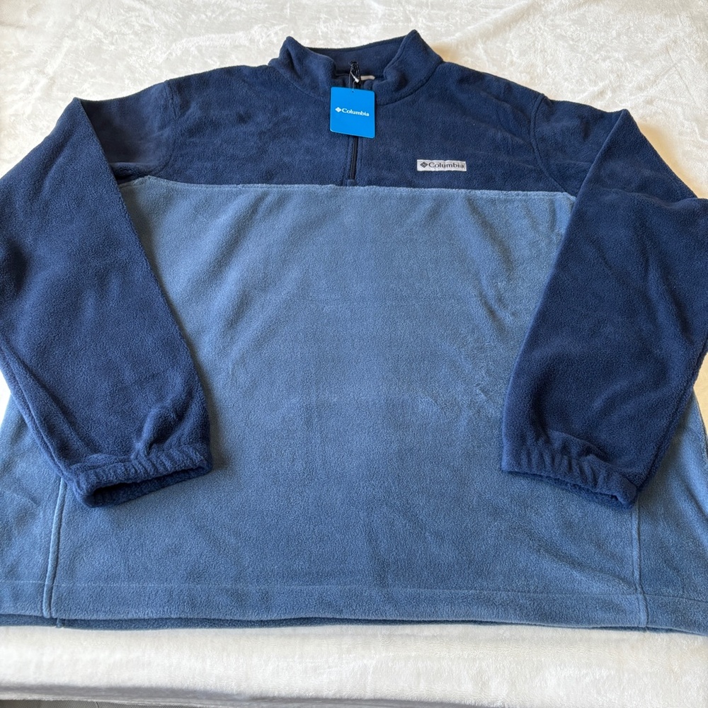 Columbia Steens Mountain Half Zip Fleece Pullover Jacket Mens Size XXL Blue